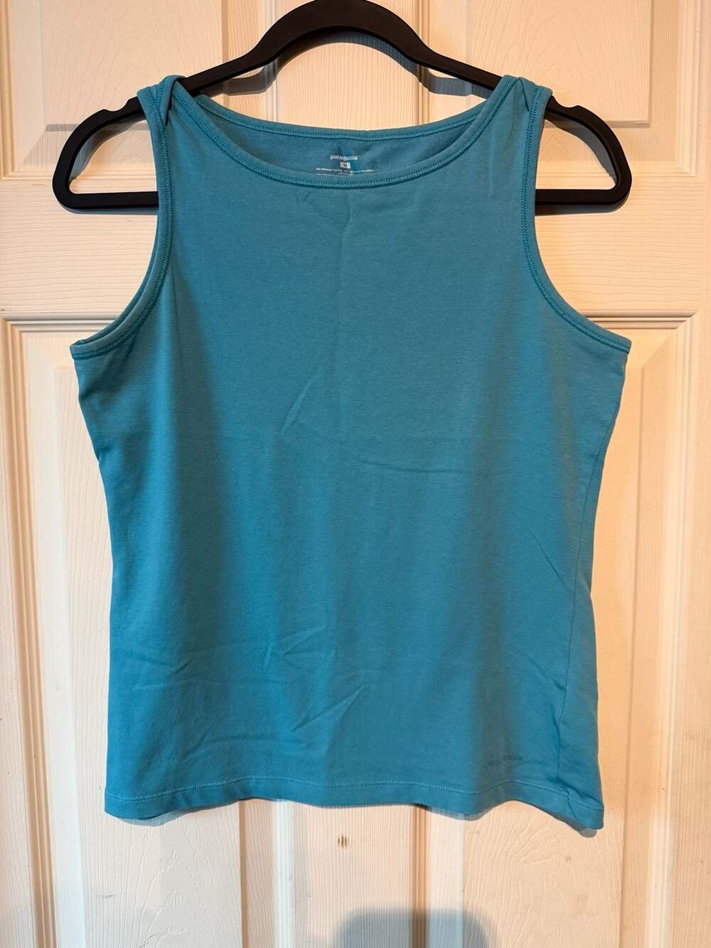 Patagonia Tank Top Size M Blue Organic Cotton Blend Scoop Neck